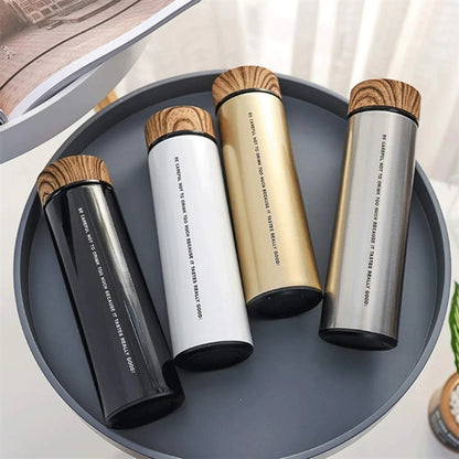 Business Insulated Mug With Wood Grain Lid