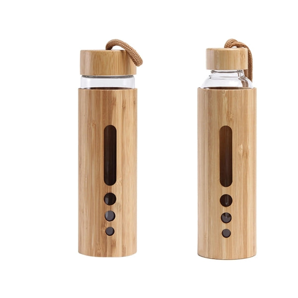 17 Oz Bamboo Shell Glass Bottle