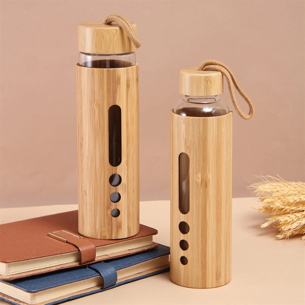 17 Oz Bamboo Shell Glass Bottle