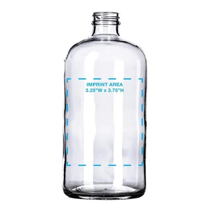 32 oz. Clear Boston Round Growler