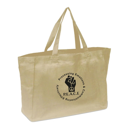 100% Cotton Canvas Sheeting Travel Tote W/ Matching Handles