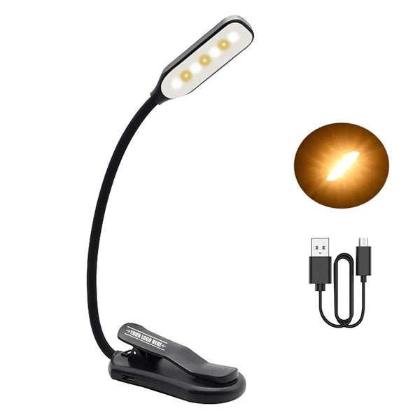 Rechargeable LED Book Light with Goosenecks Clip