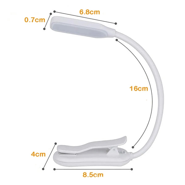 Rechargeable LED Book Light with Goosenecks Clip