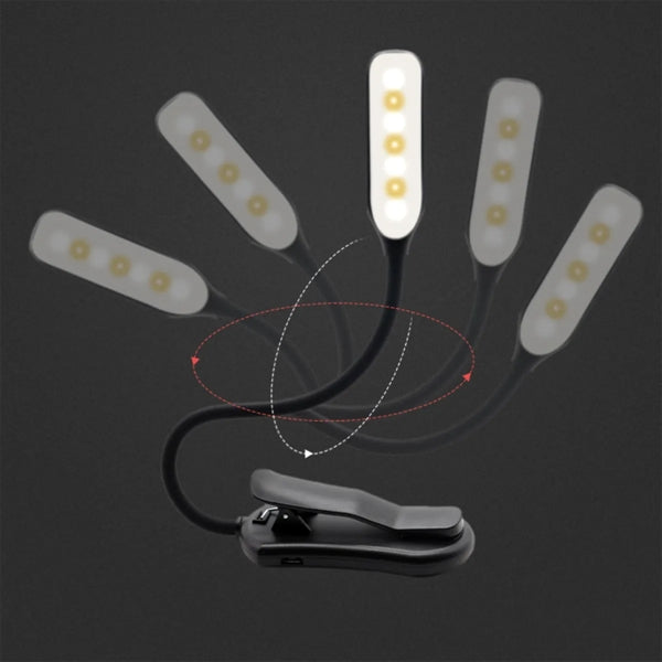 Rechargeable LED Book Light with Goosenecks Clip