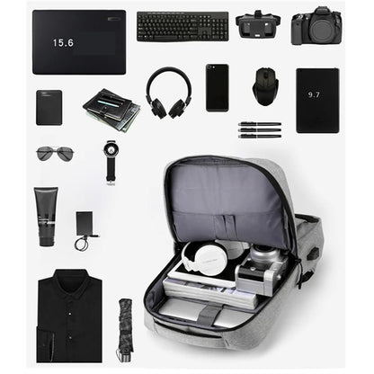 USB Charging Bagpack Nylon Casual Rucksack
