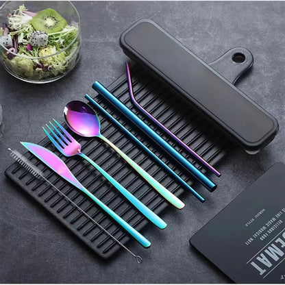 Travel Cutlery Set With Portable Case
