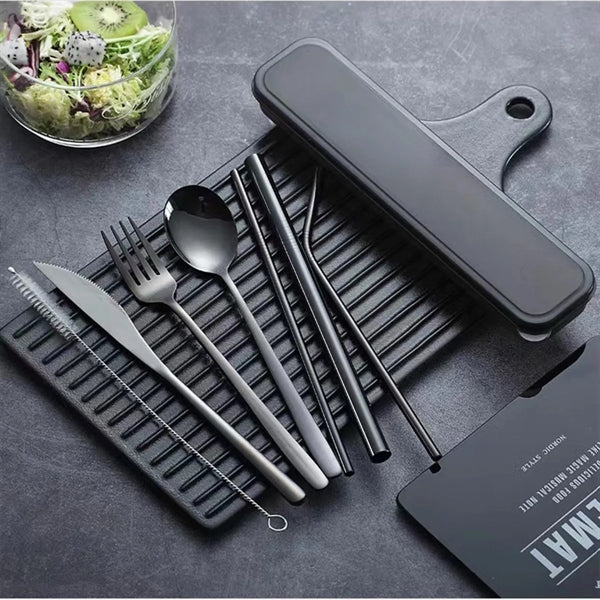 Travel Cutlery Set With Portable Case