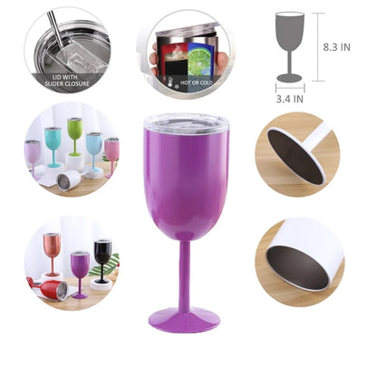 14Oz Stainless Steel Wine Glasses Cups