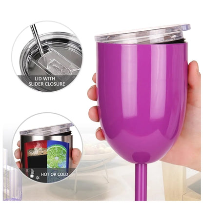 14Oz Stainless Steel Wine Glasses Cups