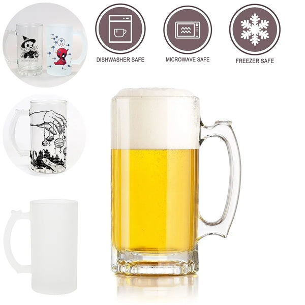 16Oz Glass Mugs With Handle