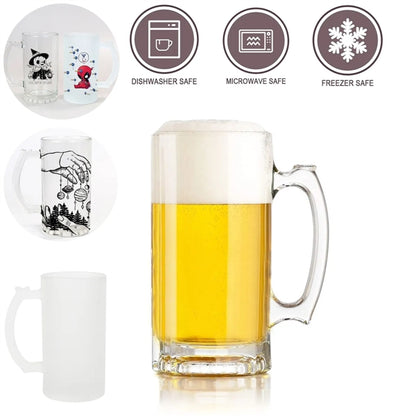 16Oz Glass Mugs With Handle