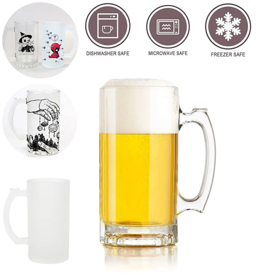 16Oz Glass Mugs With Handle