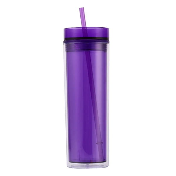 16 Oz Double Wall Insulated Skinny Acrylic Tumblers