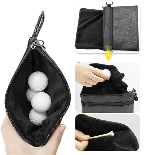 Professional Zippered Golf Pouch Black