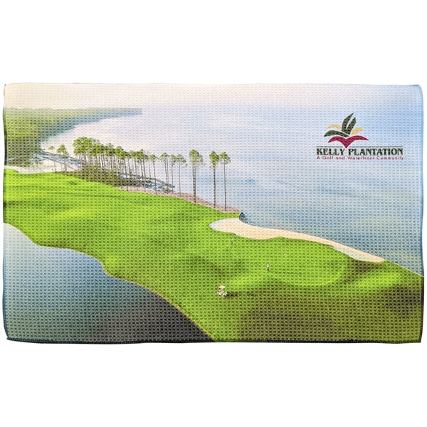 16" X 25" Sublimation Serged Edges Waffle Weave Towel