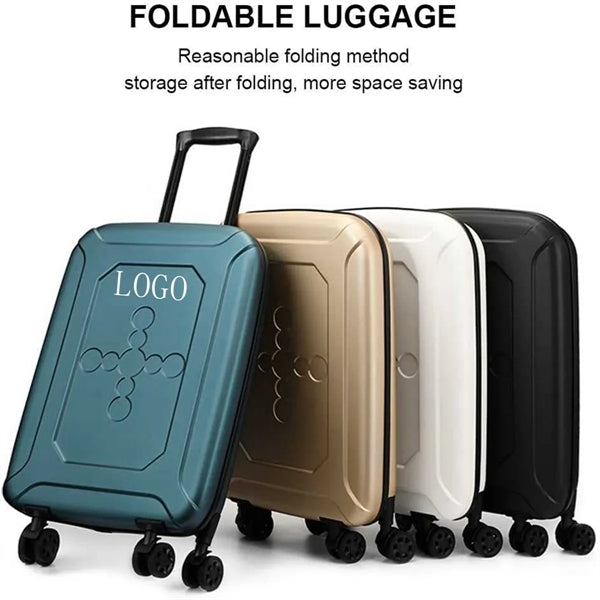 Foldable Expandable PC Hardshell Luggage with Spinner Wheels