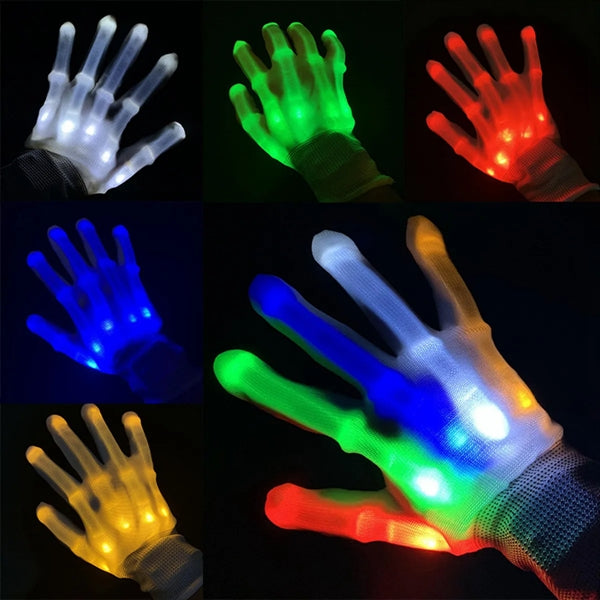 LED Flashing Light Up Skeleton Gloves