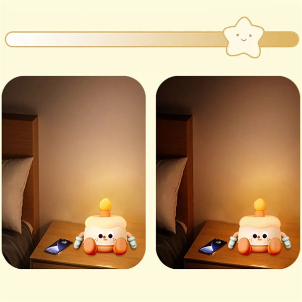 Birthday Cake Shaped Pat Lamp LED Silicon Night Light
