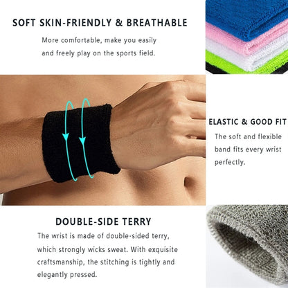Wristband Absorbent Sports Wrist Sweatband for Men & Women