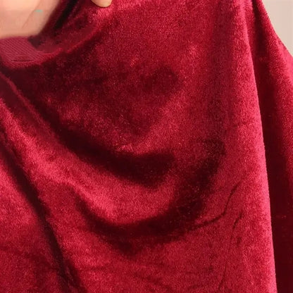Hooded Long Reversible Velvet Robe Cape