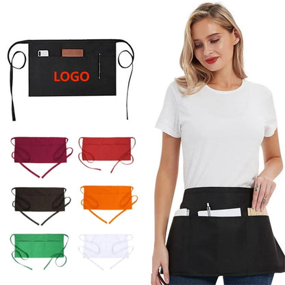 3 Pockets Waterdrop Server Half Aprons