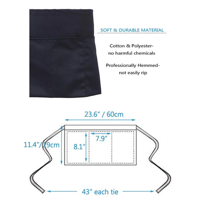 3 Pockets Waterdrop Server Half Aprons