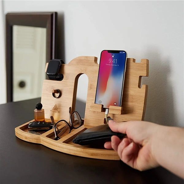 Bamboo Wood Charging Station