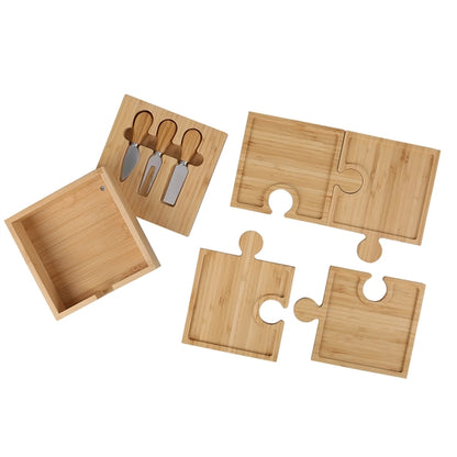 Bamboo 6-in1 Puzzle Cheese Board Set