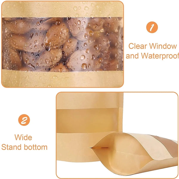 7.8"X11.8"Kraft Paper Ziplock Bag