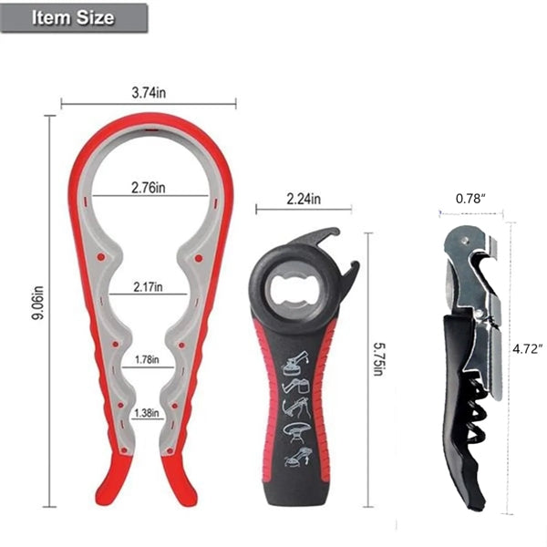 5 Pack Bottle Jar Opener set For Weak Hands