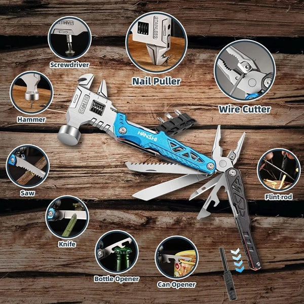 18 in 1 Pocket Upgraded Adjustable Wrench Multitool Hammer