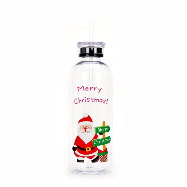 34oz Christmas Plastic Cup With Straw