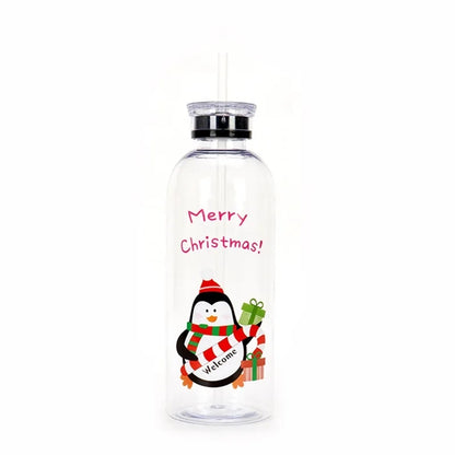 34oz Christmas Plastic Cup With Straw