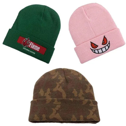 Custom Made Stripped Cuffed Knitted Beanie With Logo