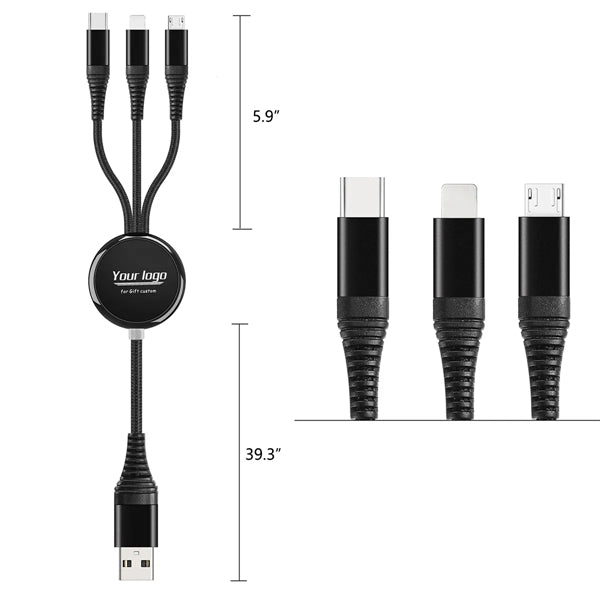 Promotional Business 3-in-1 Luminous Charging Cable Gift