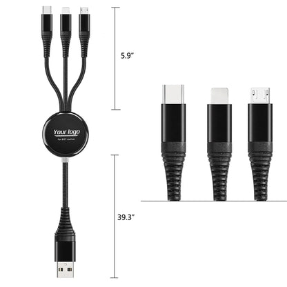 Promotional Business 3-in-1 Luminous Charging Cable Gift