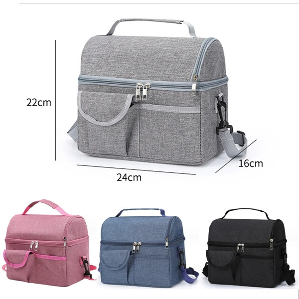 Portable Double Layer Insulated Cooler Bag