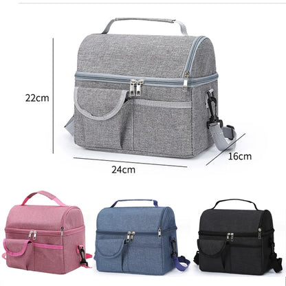 Portable Double Layer Insulated Cooler Bag