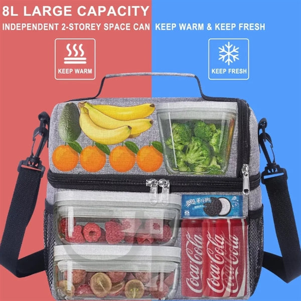 Portable Double Layer Insulated Cooler Bag