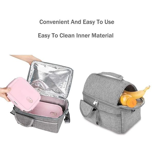 Portable Double Layer Insulated Cooler Bag