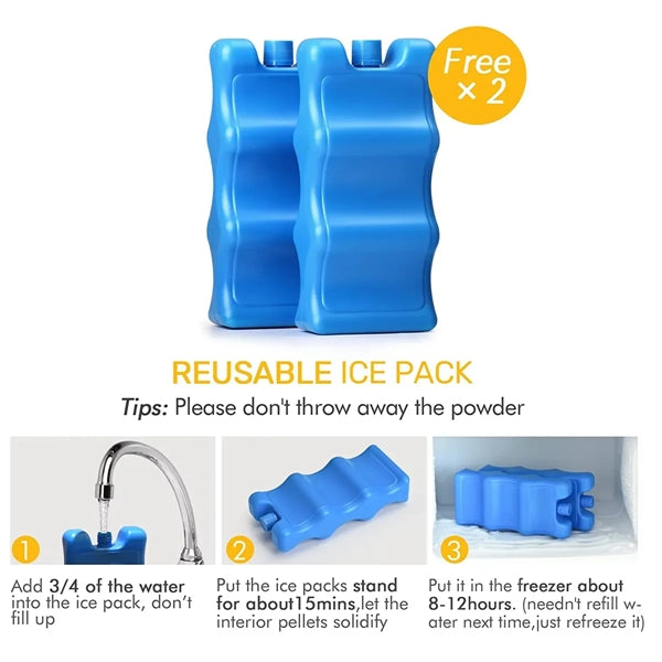 Breastmilk Bottles Cooler Bag with Ice Pack