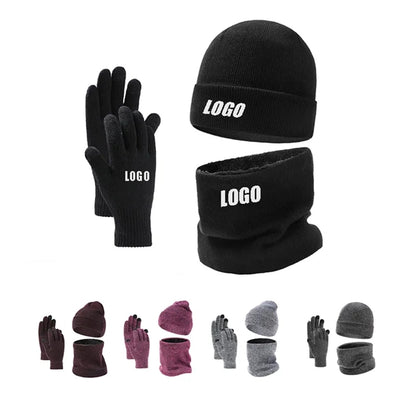 Hat Gloves Scarf Three Piece Set