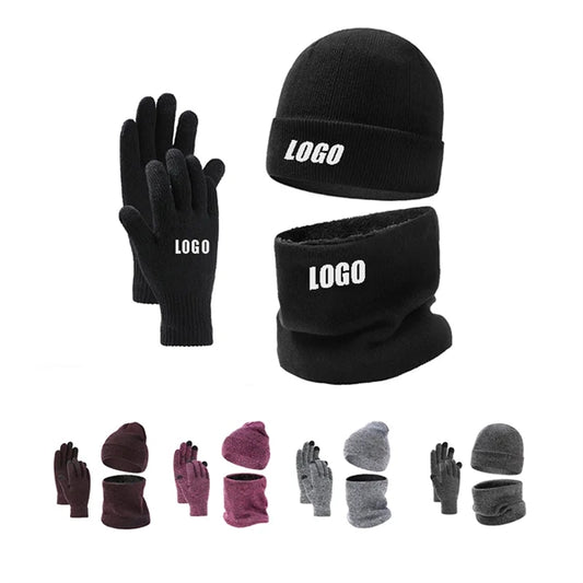 Hat Gloves Scarf Three Piece Set