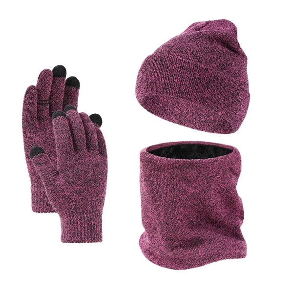 Hat Gloves Scarf Three Piece Set