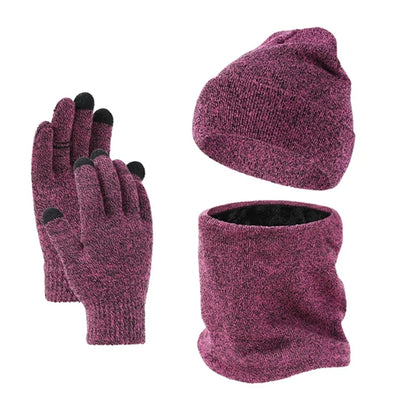 Hat Gloves Scarf Three Piece Set