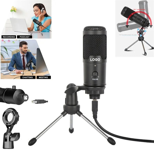 USB Condenser Microphone with Tripod Stand