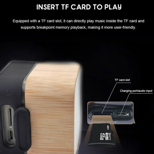 Portable Bamboo Wireless Bluetooth Speaker