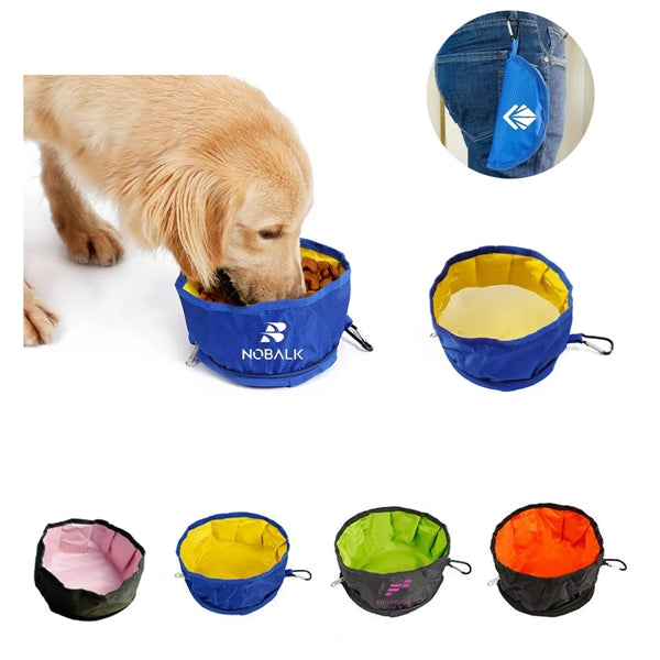Collapsible Dog Travel Bowl With Zipper