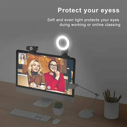 Mini Selfie Ring Conference Light for Laptop with Clamp