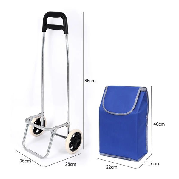 Folding Shopping Cart Portable Trolley On Wheels